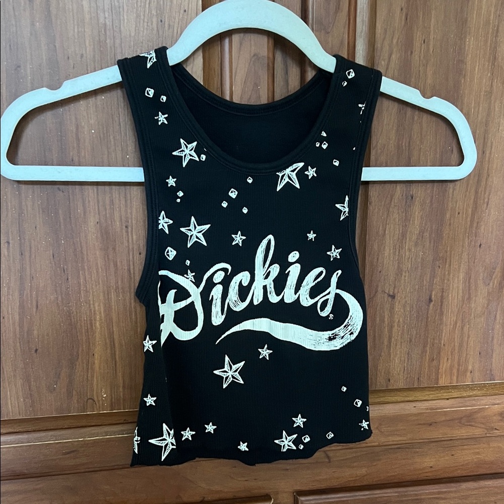 Dickies Black and White Starry Cropped Tank Top